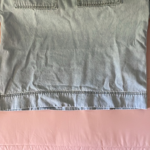 By Frankie Rhythm Mini Denim Dress is color Sky Blue - Picture 9 of 14